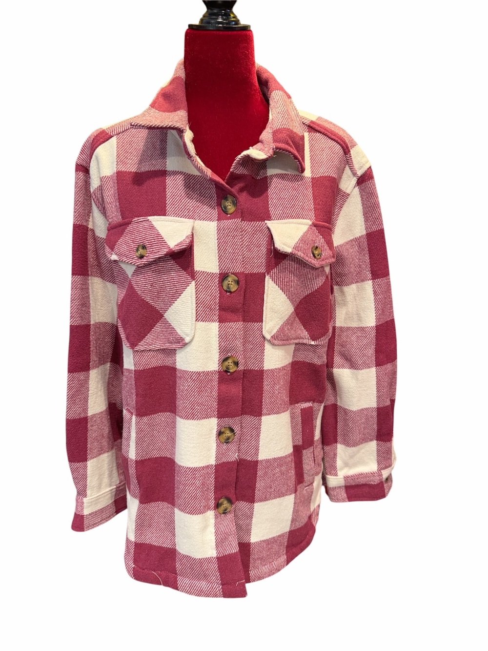 #759. Pink shacket. Medium. See measurements.